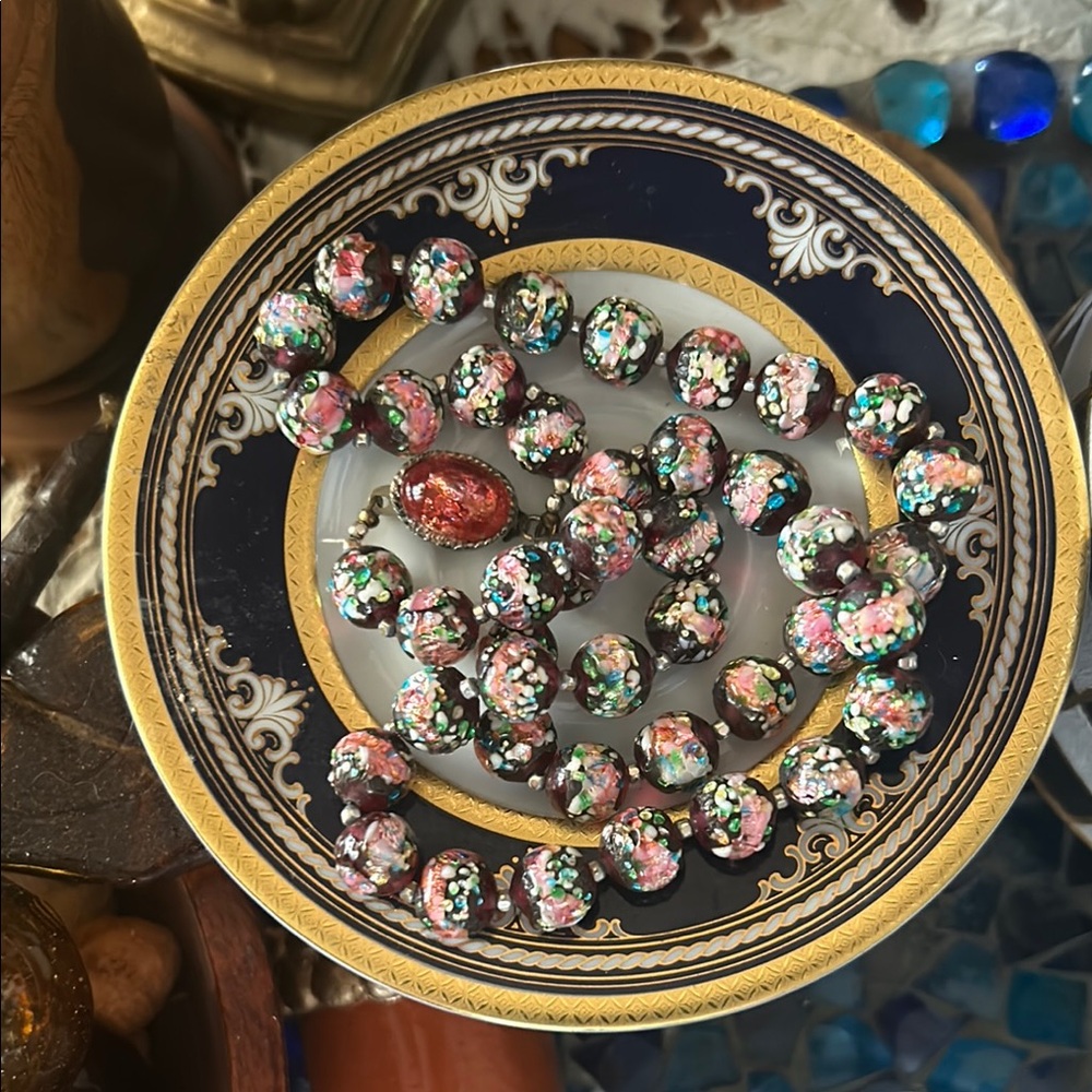 Vintage Murano Wedding Cake Necklace